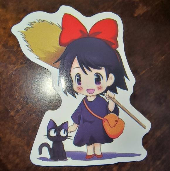 Accessories - Kiki Witch Girl Sticker with Black Cat and Red Bow